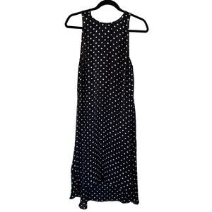 Theory Aderdale-Haze Dot Slip Dress Black White Polka Round Neck Sleeveless Sz 6